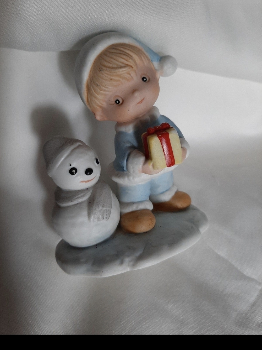 Vintage Homco Boy and Snowman figure